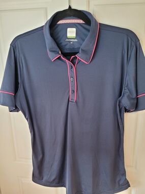 088 AUR Golf "Aware" Navy Blue Stretch Polo Shirt - Size L *Minor Pilling*